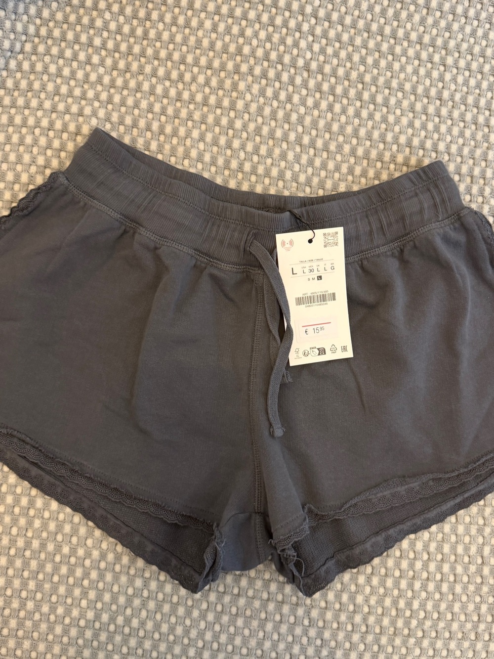 Zara Dark Gray Elastic Waist Athletic Lounge Shorts